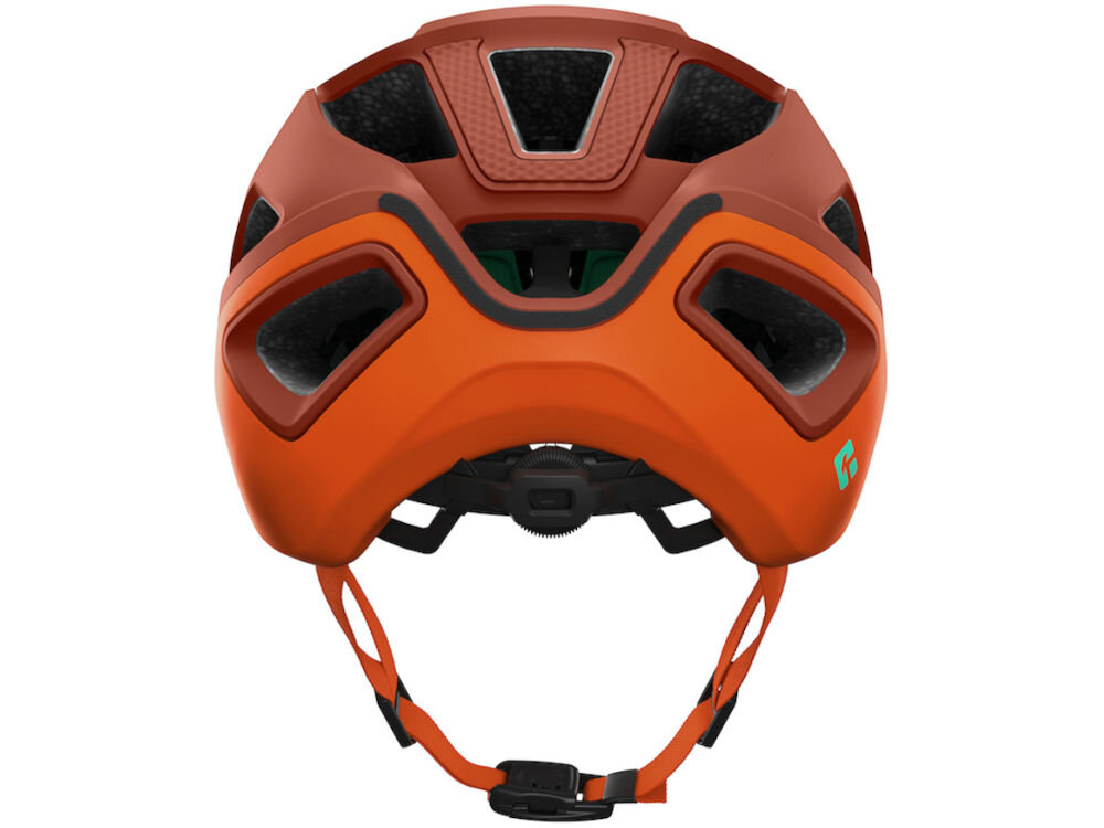 Kask rowerowy LAZER Jackal KinetiCore Pomarańczowy MTB (rozmiar S) tył kasku z miejsce na lampkę led widoczność na drodze oświetlenie roweru