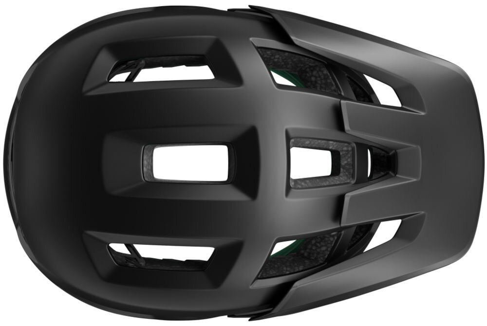 Kask rowerowy LAZER Coyote KinetiCore Czarny mat MTB (rozmiar XL) widok z góry daszek ochrona przed słońcem ochrona przed deszczem