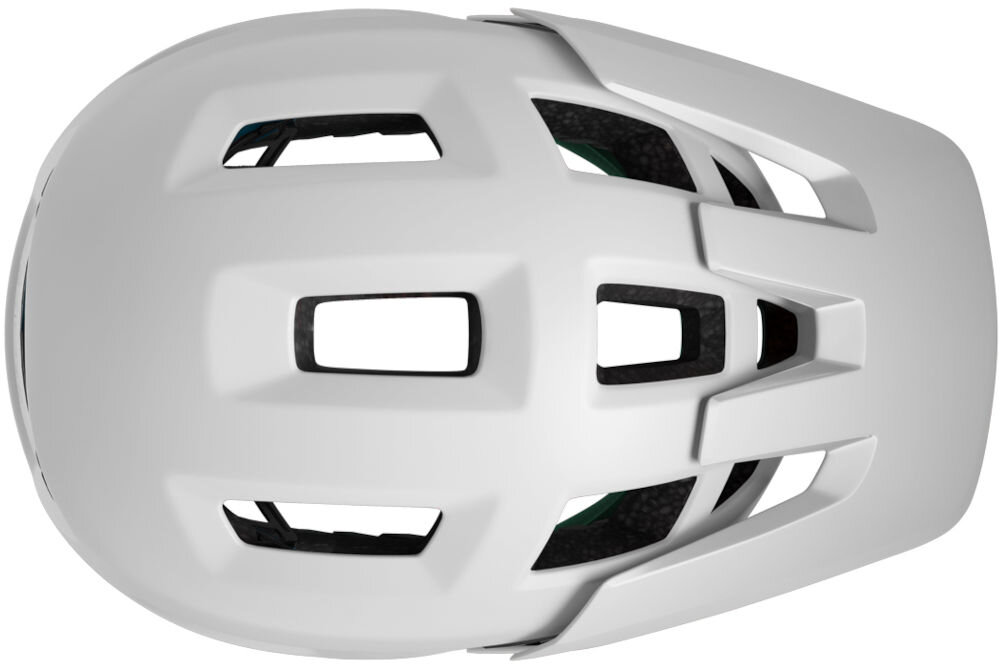 Kask rowerowy LAZER Coyote KinetiCore Biały mat MTB (rozmiar S) widok z góry daszek ochrona przed słońcem ochrona przed deszczem