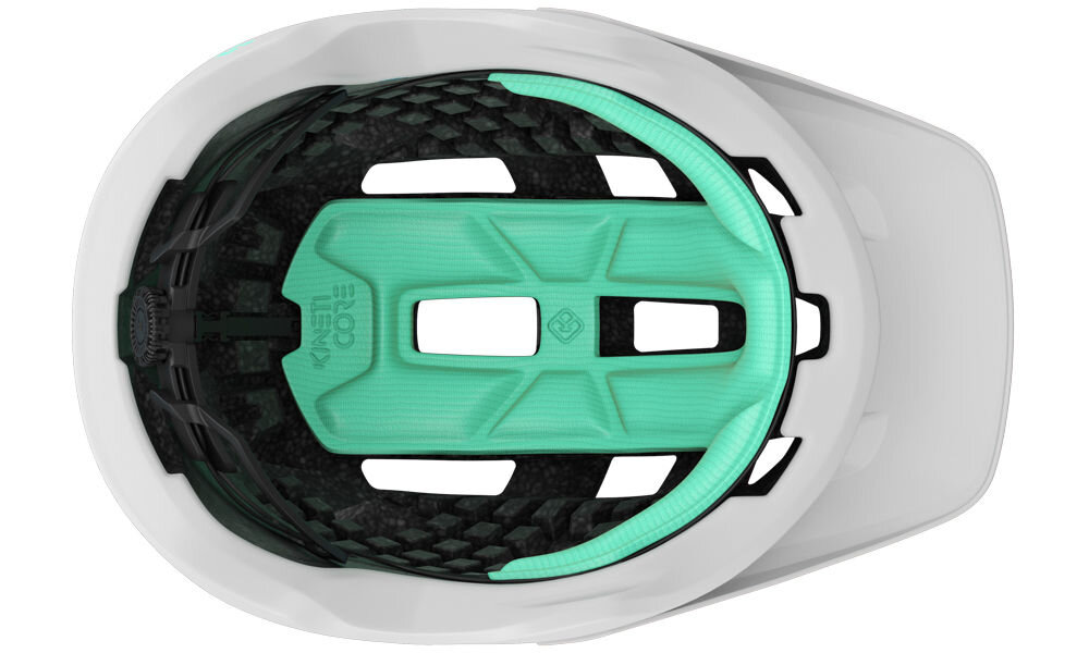 Kask rowerowy LAZER Coyote KinetiCore Biały mat MTB (rozmiar S) widok od dołu kompatybilny z zestawem zimowym kask na zimę kask na cały rok