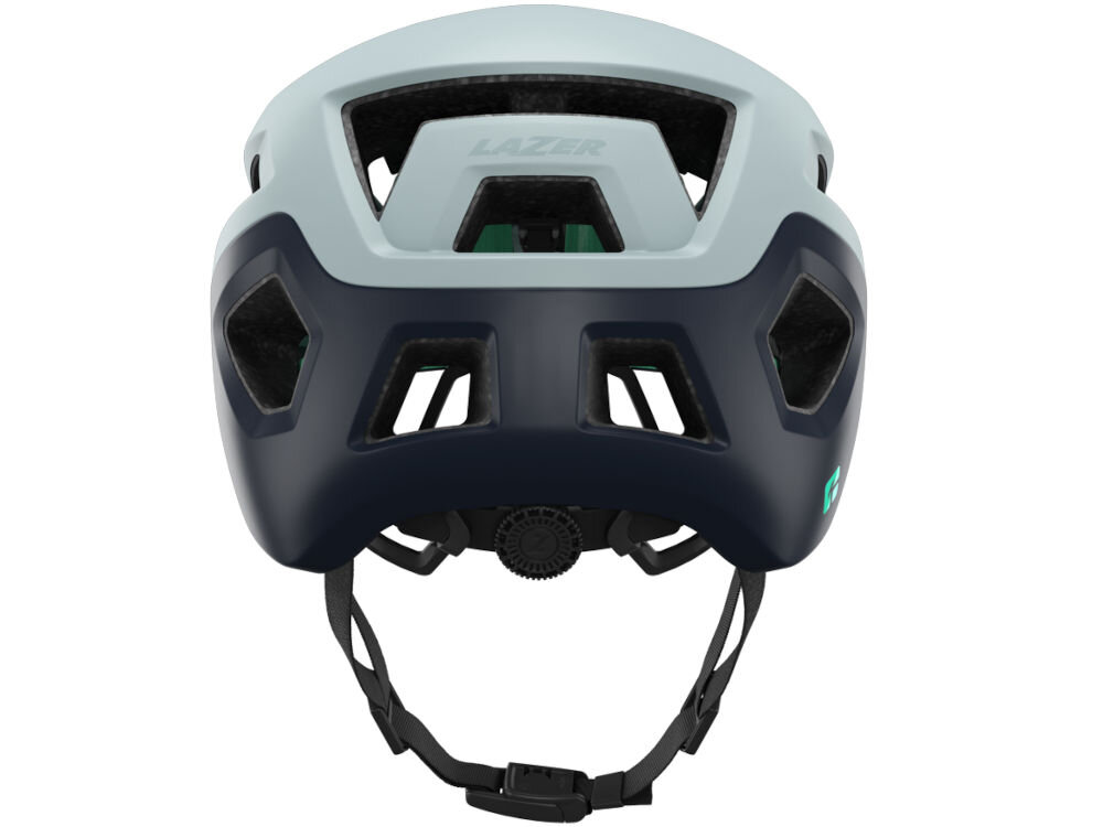 Kask rowerowy LAZER Coyote KinetiCore Niebieski mat MTB (rozmiar S) kask tyłem regulacja pozioma regulacja pionowa pokrętło Lazer Advanced TurnSys