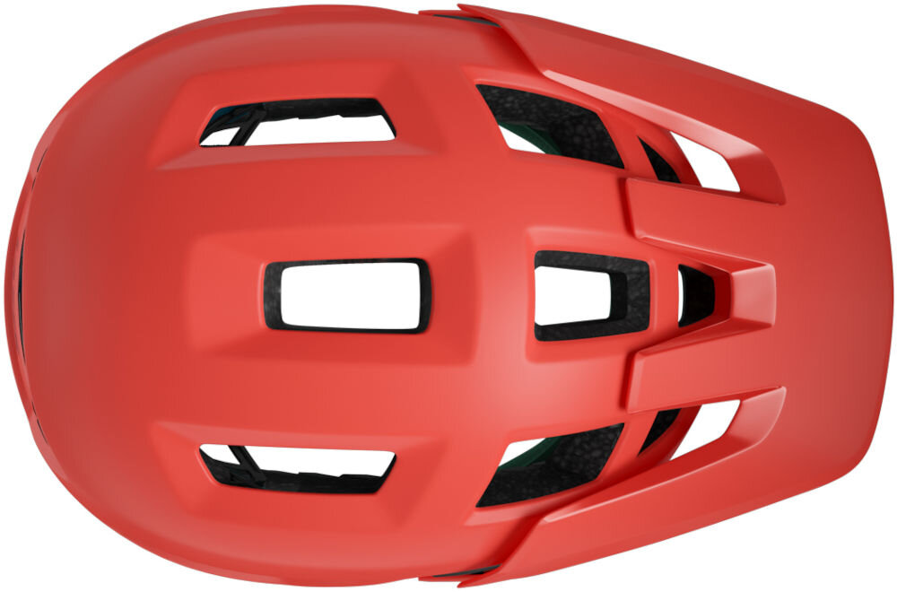Kask rowerowy LAZER Coyote KinetiCore Czerwony mat MTB (rozmiar L) widok z góry daszek ochrona przed słońcem ochrona przed deszczem