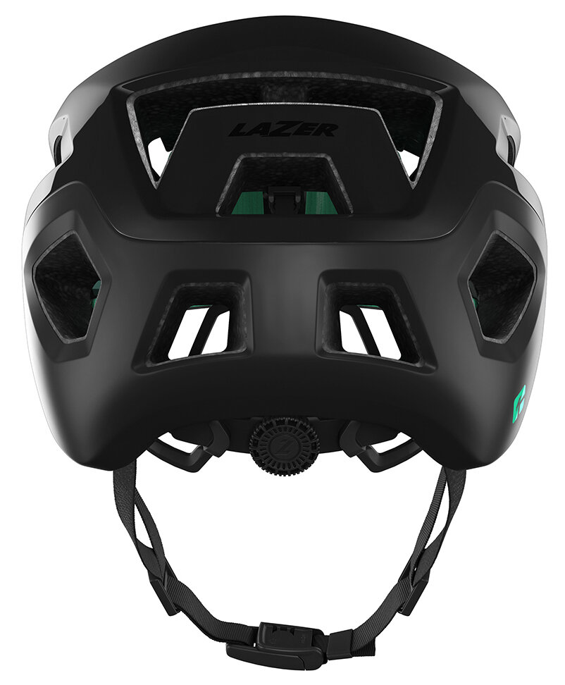 Kask rowerowy LAZER Coyote KinetiCore Tytanowy MTB (rozmiar M) kask tyłem regulacja pozioma regulacja pionowa pokrętło Lazer Advanced TurnSys