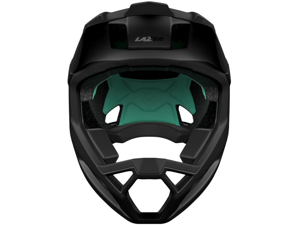 Kask rowerowy LAZER Cage KinetiCore z wymiennymi poduszkami policzkowymi i konstrukcją full face z włókna węglowego