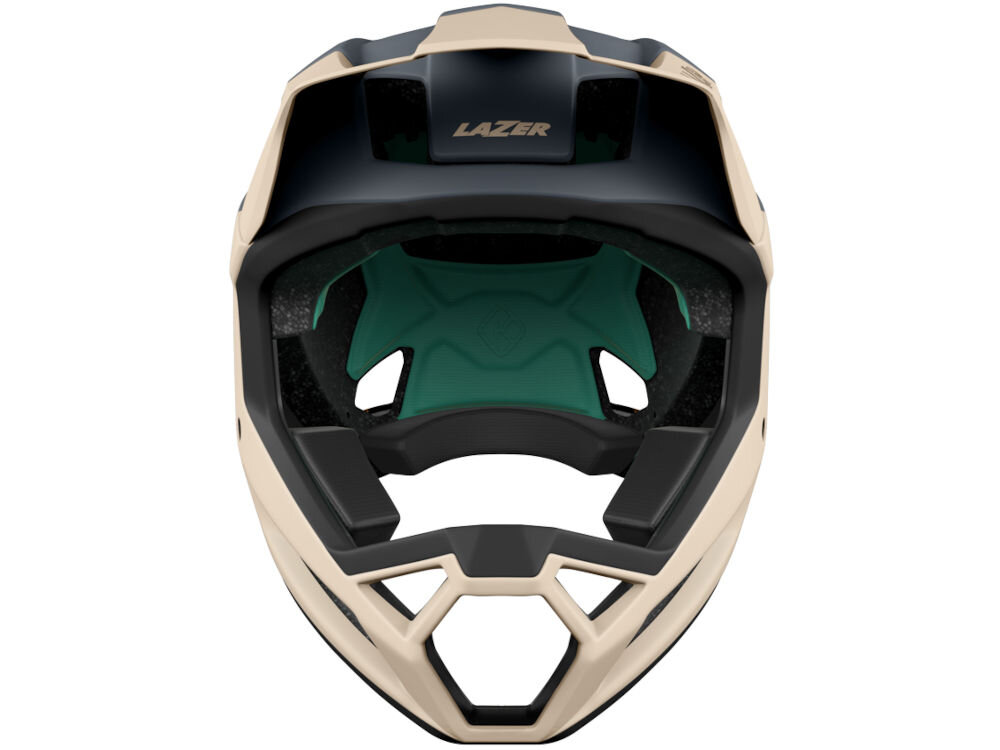 Kask rowerowy LAZER Cage KinetiCore z wymiennymi poduszkami policzkowymi i konstrukcją full face z włókna węglowego