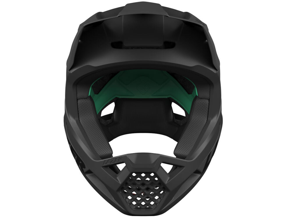 Kask rowerowy LAZER Chase KinetiCore widok od przodu z szerokim polem widzenia i kratką wentylacyjną na szczęce