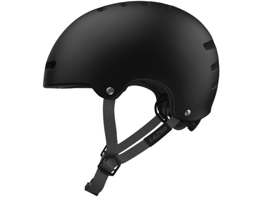 Kask LAZER Armor 2.0 Czarny mat (rozmiar L) kask na białym tle widoczny z boku waga 275 gramów nie obciąża głowy mniejsze zmęczenie szyi i większy komfort pełna swoboda ruchów poczucie lekkości