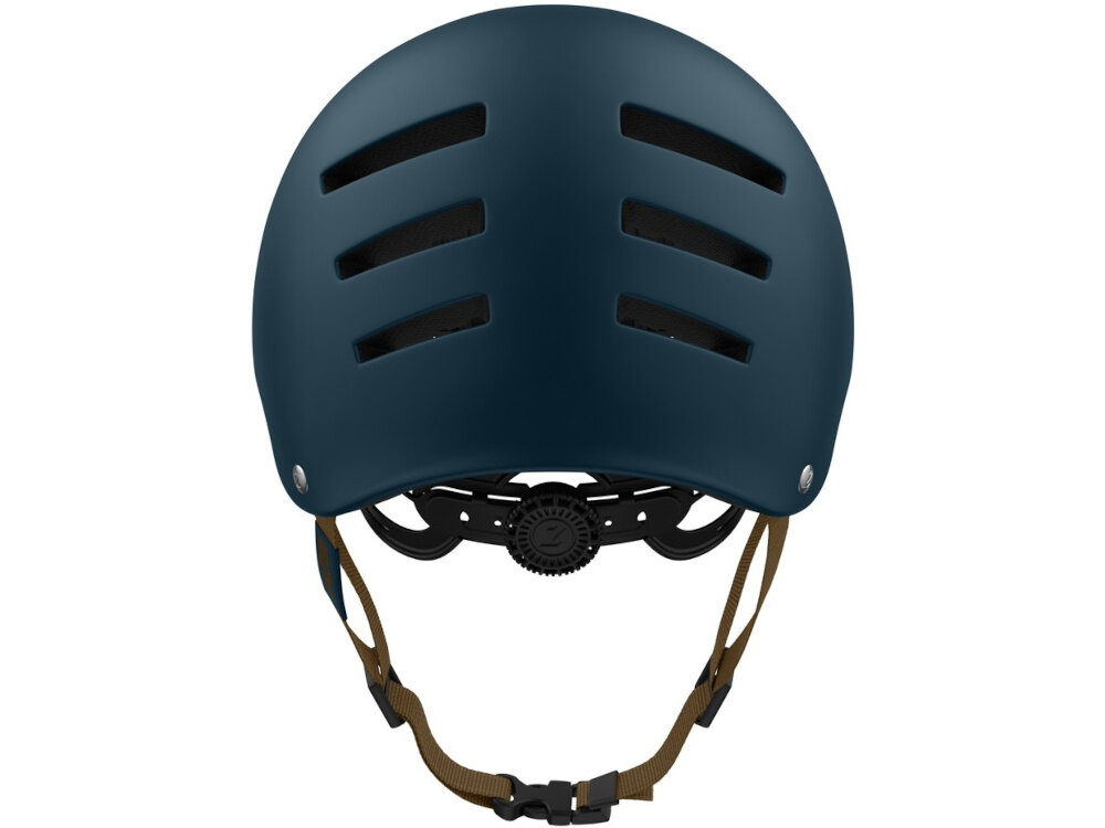 Kask LAZER Armor 2.0 Ciemnoniebieski (rozmiar S) kask na białym tle widoczny od tyłu normy CE EN 1078 wysoki poziom ochrony odporność na uderzenia trwałość przez długi czas użytkowania zwiększa bezpieczeństwo spełnia rygorystyczne europejskie standardy jakości matowe ciemnoniebieskie wykończenie stylowy wygląd