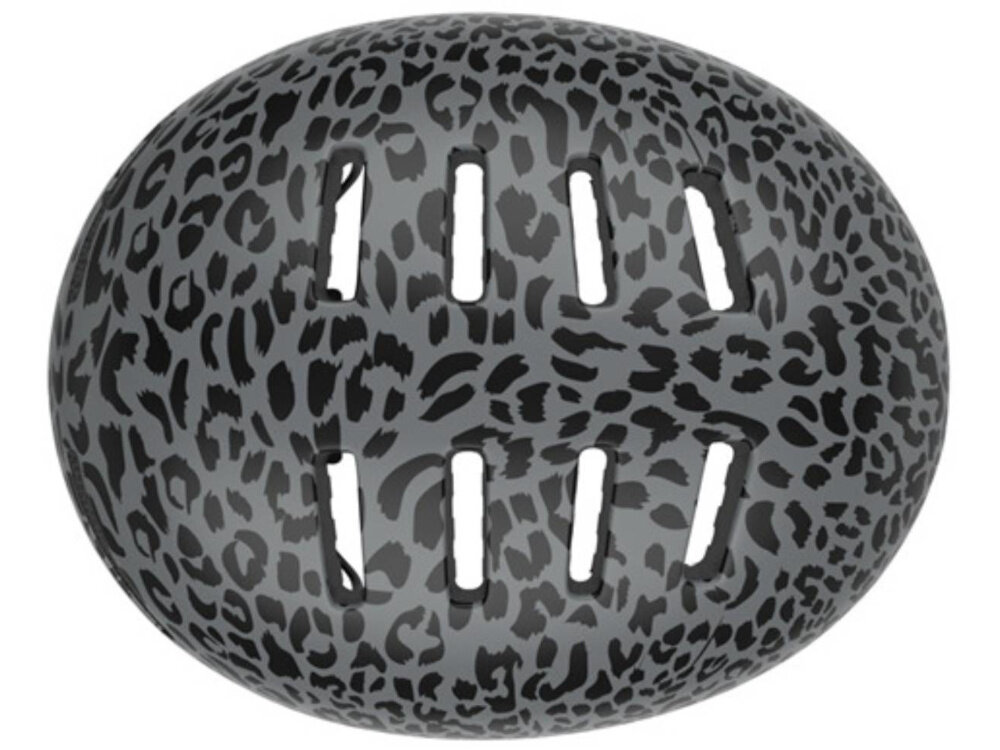 Kask LAZER Armor 2.0 Leopard (rozmiar L) kask na białym tle widoczny z góry system wewnętrznych kanałów wentylacyjnych 16 otworów w skorupie odprowadza gorące powietrze na zewnątrz zapobiega przegrzewaniu rozmiar L dla kobiet i mężczyzn wygoda estetyka funkcjonalny kask ochrona komfort elegancja