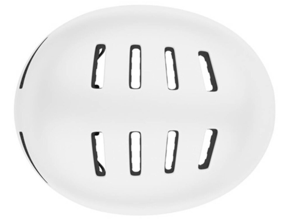 Kask LAZER Armor 2.0 Biały mat (rozmiar L) kask na białym tle widoczny z góry system wewnętrznych kanałów wentylacyjnych 16 otworów w skorupie odprowadza gorące powietrze na zewnątrz zapobiega przegrzewaniu rozmiar L dla kobiet i mężczyzn wygoda estetyka funkcjonalny kask ochrona komfort elegancja