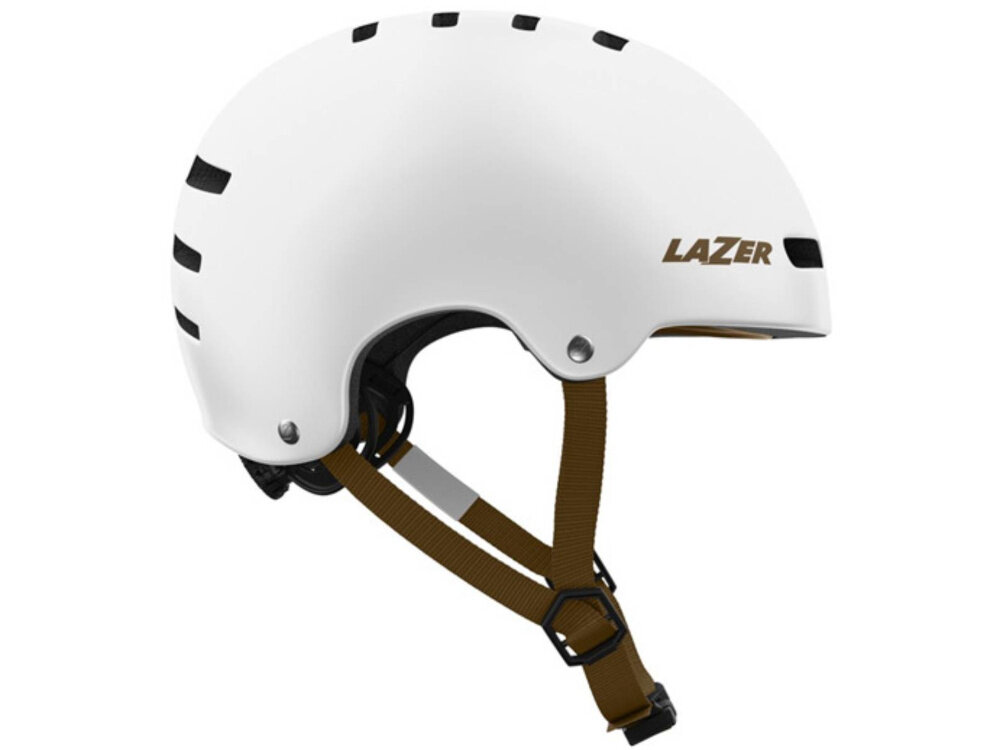 Kask LAZER Armor 2.0 Biały mat (rozmiar S) kask na białym tle widoczny z boku ochrona lekkość bezpieczeństwo