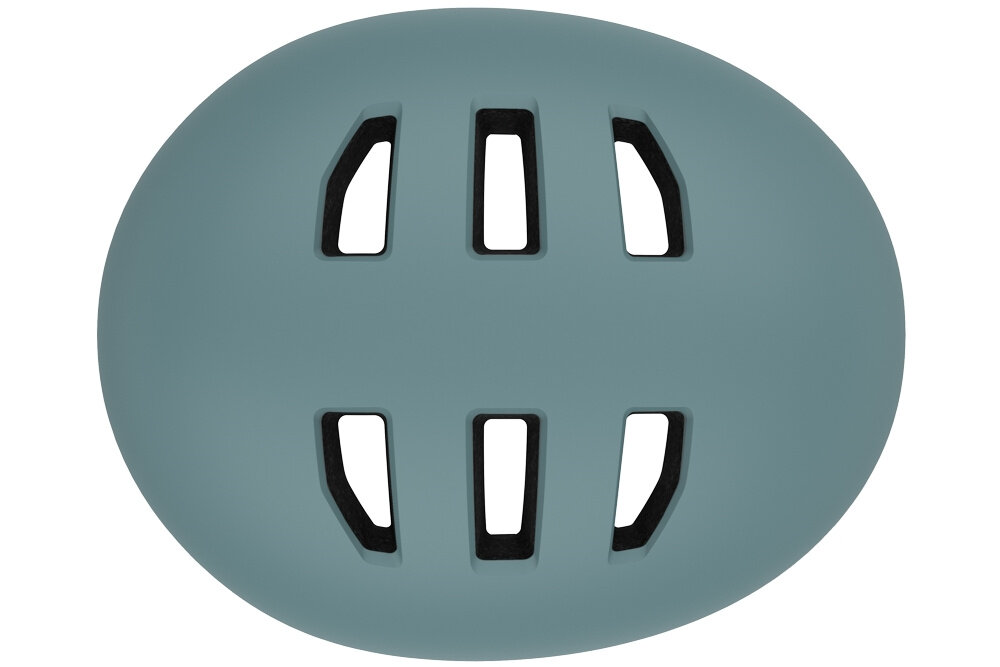 Kask rowerowy LAZER Maze KinetiCore Niebieski Miejski(rozmiar S/M) kask na białym tle widoczny z góry 12 przemyślanych otworów wentylacyjnych wspierają obieg powietrza opatentowana technologia LAZER EcoLoc nie użyto do montażu kleju łatwy demontaż kasku i właściwe posortowanie odpadów