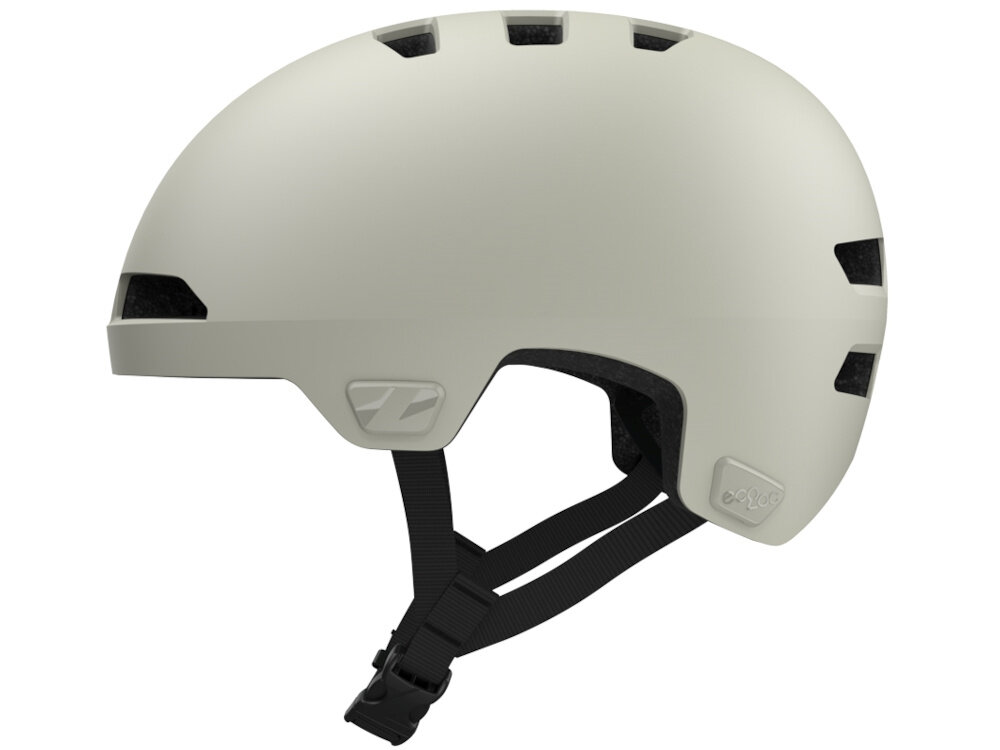 Kask rowerowy LAZER Maze KinetiCore Kremowy Miejski(rozmiar M/L) kask na białym tle widoczny z boku bezpieczeństwo komfort wsparcie