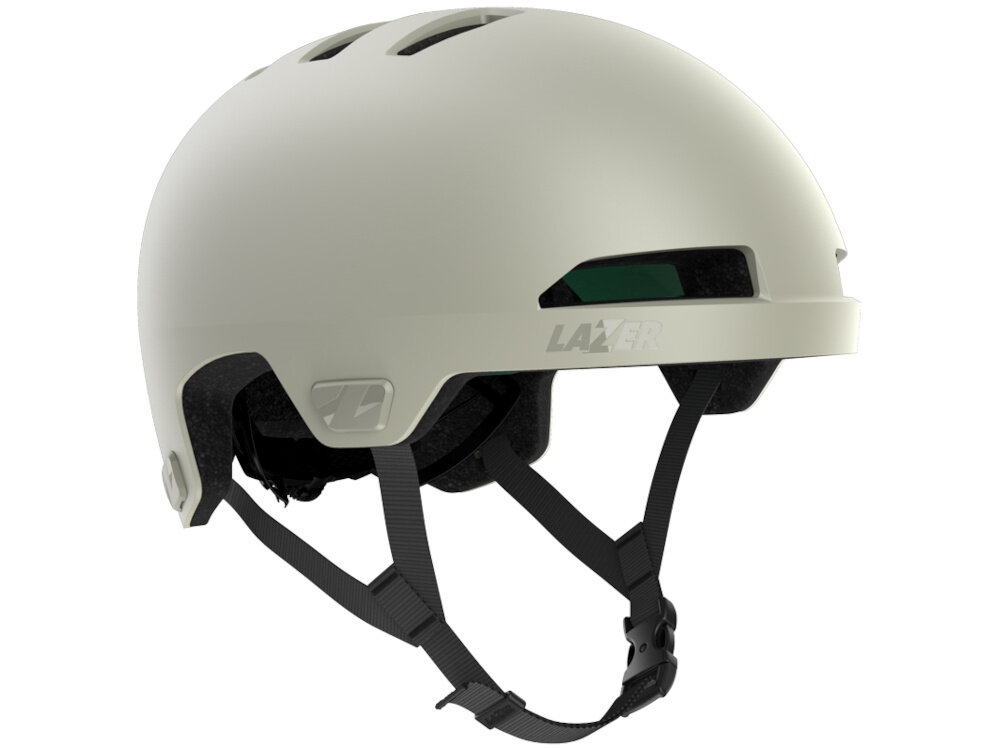 Kask rowerowy LAZER Maze KinetiCore Kremowy Miejski(rozmiar S/M) kask na białym tle widoczny od przodu pod skosem rekreacyjnych kolarzach miejskich lekkiej konstrukcji z poliwęglanu wewnętrznej warstwie EPS skuteczną ochronę przy zachowaniu wygody użytkowania Strefa kontrolowanego zgniotu ogranicza ryzyko kontuzji poczucie kontroli podczas jazdy