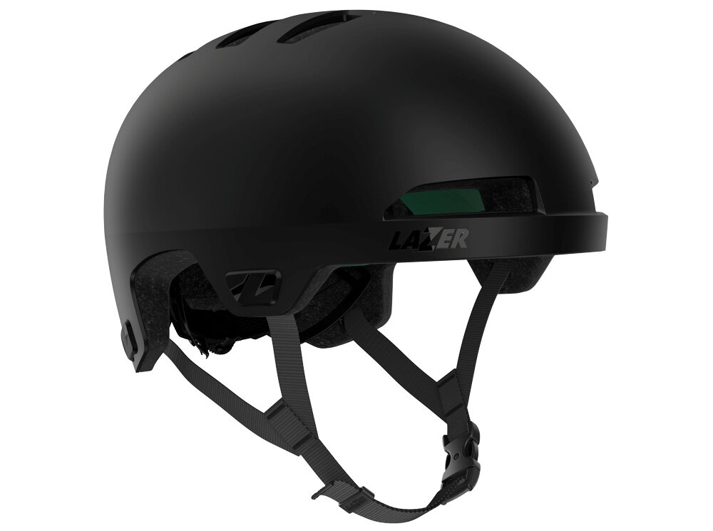 Kask rowerowy LAZER Maze Jr KinetiCore Czarny dla Dzieci (rozmiar S/M) kask na białym tle widoczny od przodu pod skosem bezpieczeństwo dziecka podczas jazdy na rowerze lekka konstrukcja z poliwęglanu wewnętrzna warstwa EPS skuteczna ochrona przy zachowaniu wygody użytkowania strefa kontrolowanego zgniotu ogranicza ryzyko kontuzji poczucie kontroli podczas jazdy