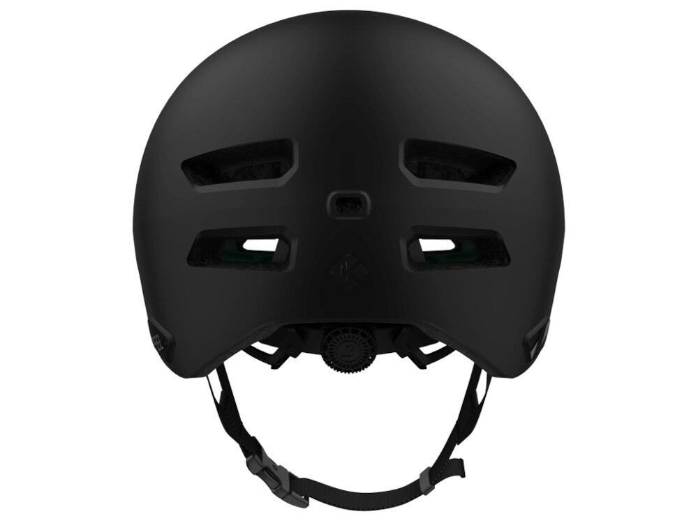 Kask rowerowy LAZER Maze Jr KinetiCore Czarny dla Dzieci (rozmiar S/M) kask na białym tle widoczny od tyłu miejsce do zamontowania opcjonalnej lampki LED zwiększa widoczność po zmroku i w warunkach ograniczonego oświetlenia bezpieczeństwo w ruchu miejskim