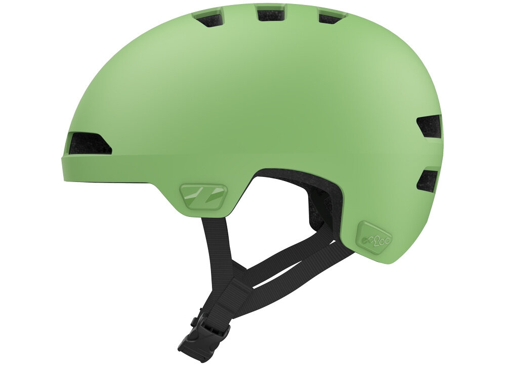 Kask rowerowy LAZER Maze Jr KinetiCore Zielony dla Dzieci(rozmiar S/M) na białym tle widoczny z boku bezpieczeństwo komfort wsparcie