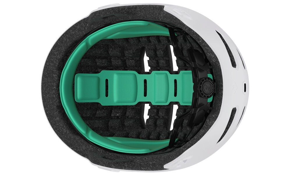 Kask rowerowy LAZER Maze Jr KinetiCore Biały dla Dzieci(rozmiar S/M) kask na białym tle widoczny od wewnątrz wnętrze kasku wyposażono w miękką wyściółkę komfort materiał EPS skutecznie pochłania energię lekki waga około 390 g homologacje CE EN 1078 CPSC i ASTM spełnienie norm bezpieczeństwa kask został przetestowany pod kątem realnych zagrożeń zapewnia ochronę