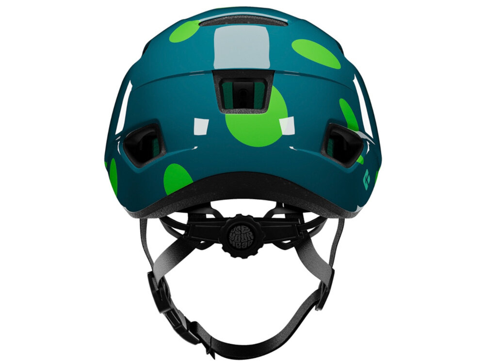 Kask rowerowy LAZER Nutz KinetiCore 2.0 Kropki Zielony dla Dzieci (rozmiar 50-56) kask na białym tle widoczny od tyłu system Advanced TurnSys precyzyjna regulacja obwodu w zakresie 50–56 cm intuicyjne pokrętło ułatwia obsługę stabilne dopasowanie utrzymuje kask we właściwej pozycji bezpieczeństwo na trasie na pokrętle znajduje się odblaskowa naklejka dziecko będzie dobrze widoczne na trasie
