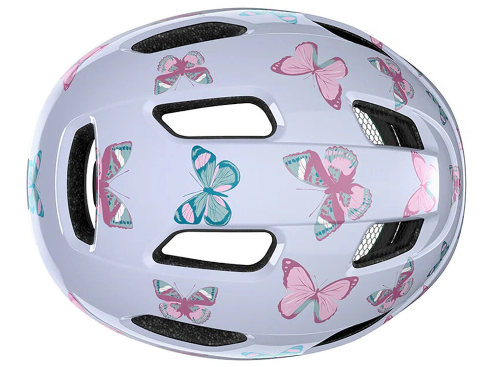 Kask rowerowy LAZER Nutz KinetiCore 2.0 Biały dla Dzieci (rozmiar 50-56) kask na białym tle widoczny z góry widok na otwory wentylacyjne 12 przemyślanych otworów wentylacyjnych wspierają efektywny obieg powietrza wewnątrz kasku dziecko odczuwa mniejsze nagrzewanie głowy równomierne chłodzenie bez utraty bezpieczeństwa spokojna i przyjemna jazda