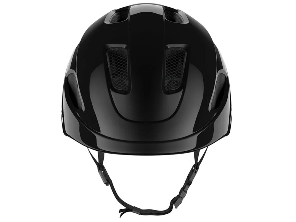 Kask rowerowy LAZER Nutz KinetiCore 2.0 Czarny dla Dzieci (rozmiar 50-56) kask na białym tle widoczny od przodu bezpieczeństwo ochrona komfort bezpieczna jazda na rowerze