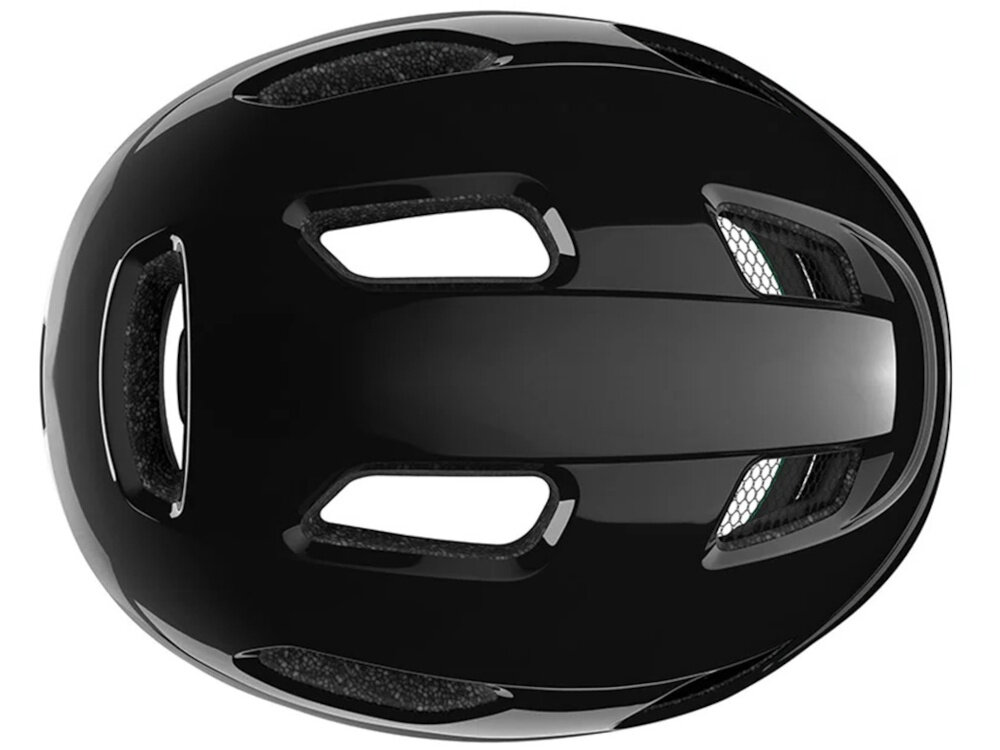 Kask rowerowy LAZER Nutz KinetiCore 2.0 Czarny dla Dzieci (rozmiar 50-56) kask na białym tle widoczny z góry widok na otwory wentylacyjne 12 przemyślanych otworów wentylacyjnych wspierają efektywny obieg powietrza wewnątrz kasku dziecko odczuwa mniejsze nagrzewanie głowy równomierne chłodzenie bez utraty bezpieczeństwa spokojna i przyjemna jazda