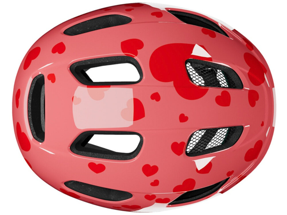 Kask rowerowy LAZER Nutz KinetiCore 2.0 Czerwony dla Dzieci (rozmiar 50-56) kask na białym tle widoczny z góry widok na otwory wentylacyjne 12 przemyślanych otworów wentylacyjnych wspierają efektywny obieg powietrza wewnątrz kasku dziecko odczuwa mniejsze nagrzewanie głowy równomierne chłodzenie bez utraty bezpieczeństwa spokojna i przyjemna jazda