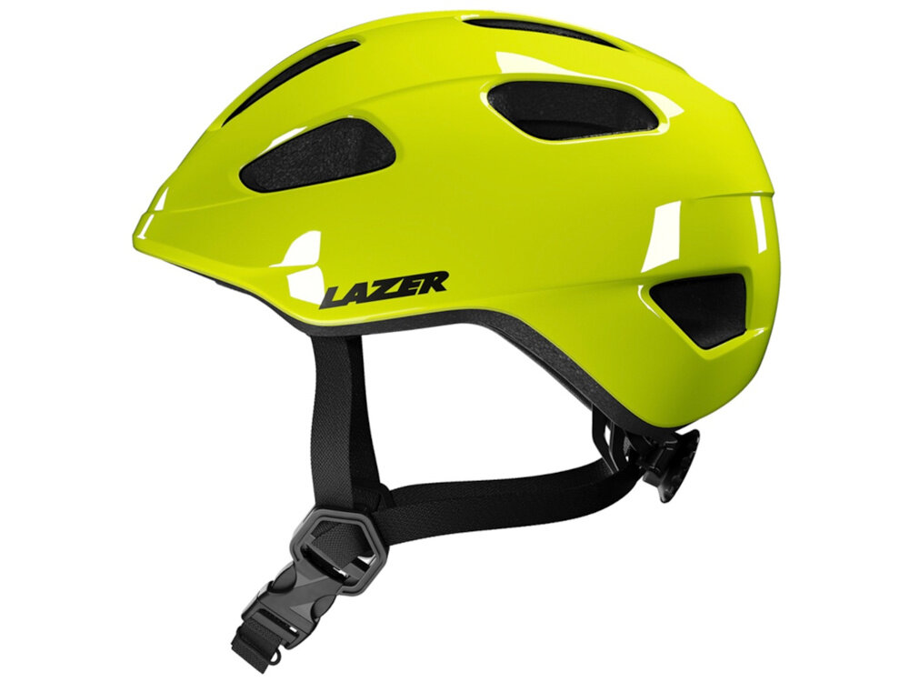 Kask rowerowy LAZER Nutz KinetiCore 2.0 Żółty dla Dzieci (rozmiar 50-56) kask na białym tle widoczny z boku wnętrze kasku wyposażono w miękką wyściółkę materiał EPS skutecznie pochłania energię waga około 240 g homologacje CE EN 1078 i CPSC spełnienie norm bezpieczeństwa kask został przetestowany pod kątem realnych zagrożeń zapewnia ochronę na poziomie wymaganym podczas jazdy po drogach publicznych