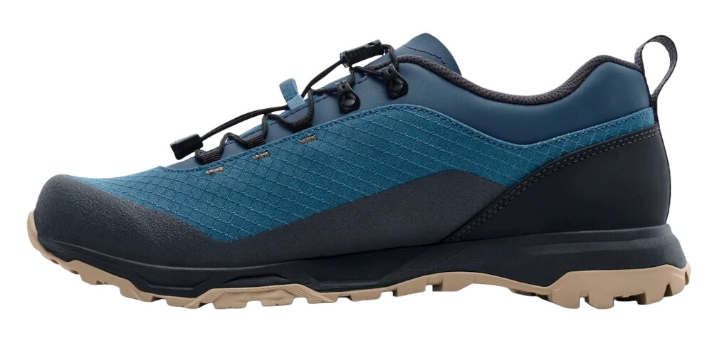 Buty rowerowe SHIMANO SH-ET501 Niebieski rozmiar 47 but na białym tle widoczny z boku skóra syntetyczna nylon wzmocniony włóknem szklanym trwałość odporność