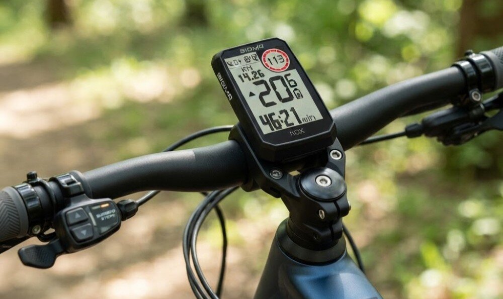 Licznik rowerowy SIGMA Rox 4.0 Endurance HR Set Czarny Podświetlany