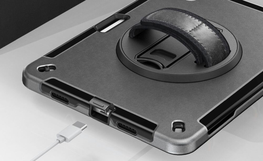 4SMARTS Rugged Case Grip pełen dostęp do wszystkich portów, przycisków i funkcji precyzyjnym wycięciom magnetycznym ładowaniem Apple Pencil (2. gen.) - dostęp do portu ładowania