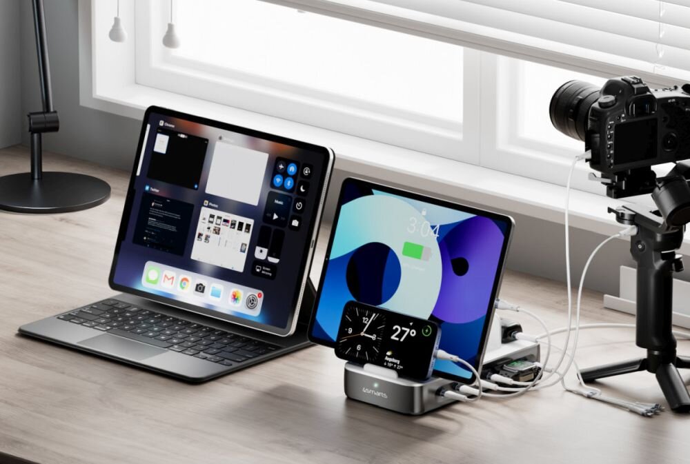 Stacja ładowania Team 100W 5C/1A włącznie 6 kabli, kosmos szary – ładowanie do 9 urządzeń naraz