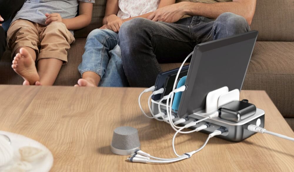 Stacja ładowania Team 100W – ładowanie 9 urządzeń, 5x USB-C, 1x USB-A, kompatybilność uniwersalna