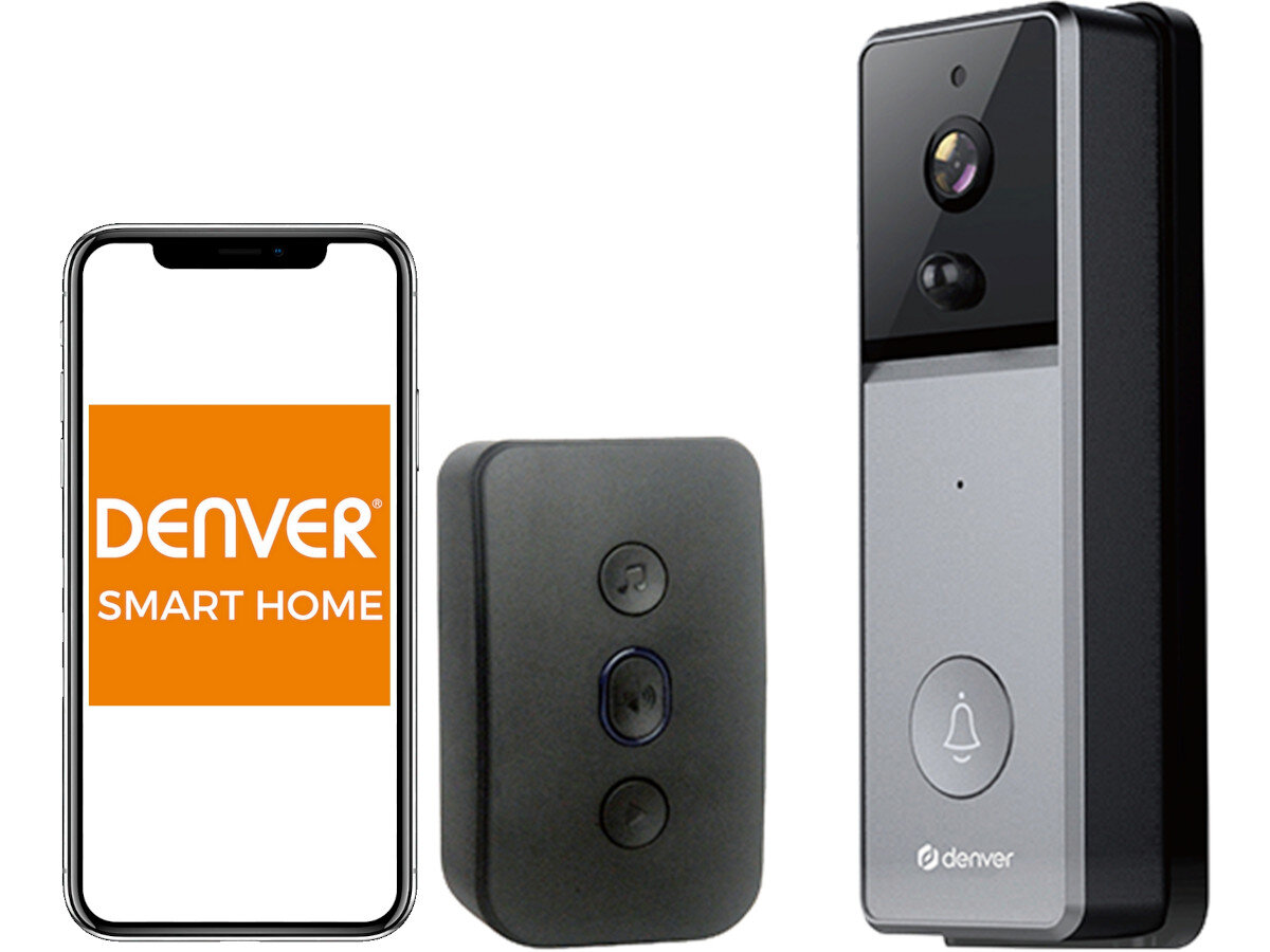 Zestaw wideodomofonowy DENVER VDB-216 Czarno-srebrny aplikacja łączność Wi-Fi