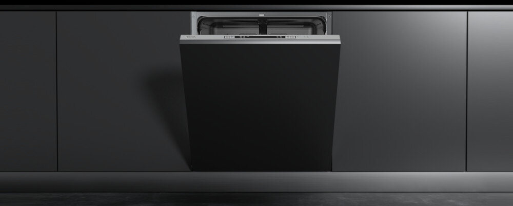 Zmywarka TEKA DFI 46650 lifestyle kuchnia zabudowa czarne meble Praktyczne wymiary Kosz dolny FlexiSet 2 Kosz na sztućce Niezwykle cicha praca (47 dBA) Zawiasy ślizgowe Funkcja specjalna 1/2 załadunku