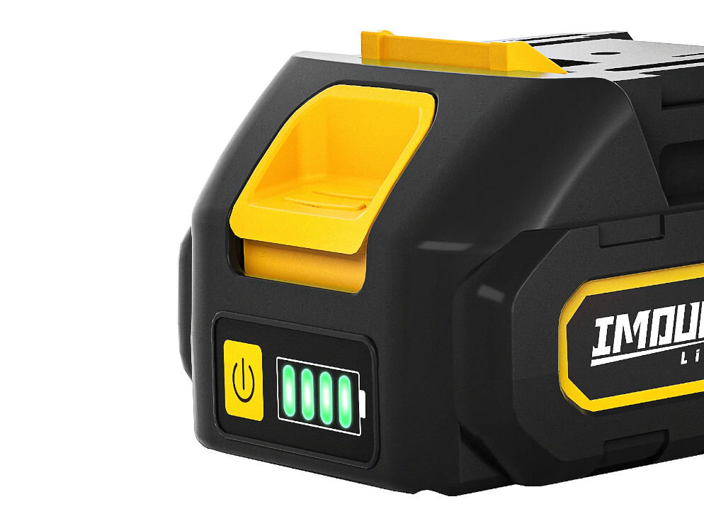 Akumulator IMOUM DC02A 4Ah 21V, Bezpieczeństwo i kontrola, Zbliżenie na diode LED akumulatora