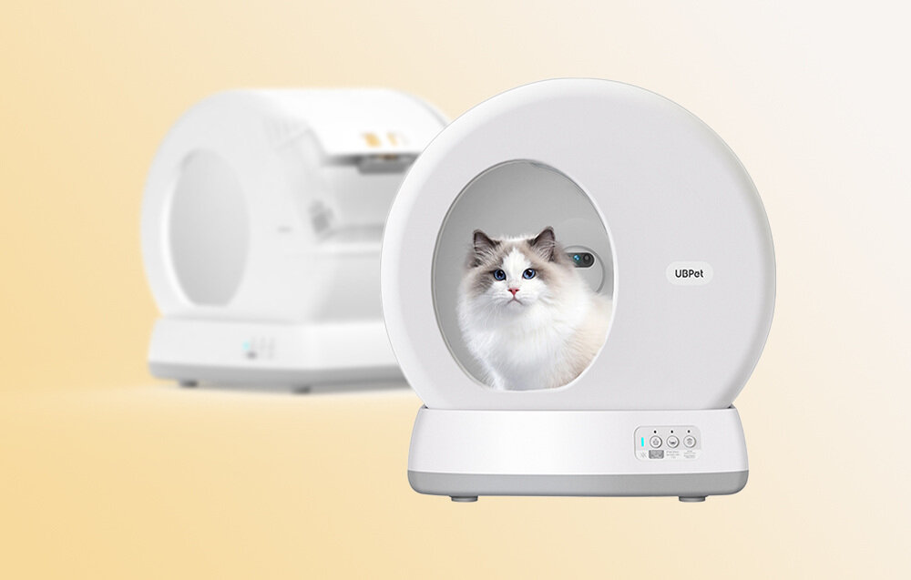 Inteligentna kuweta dla kota UBPET C10 Kontrola i świeżość oddziela czysty żwirek od zanieczyszczeń współpracuje z aplikacją mobilną funkcję zdalnego sterowania system neutralizacji zapachów do 10 kg