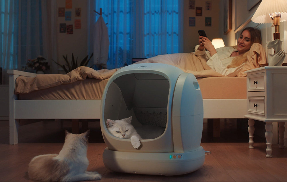 Inteligentna kuweta dla kota UBPET C20 prezentacja wizualizacja design wygląd Pełna kontrola i czystość