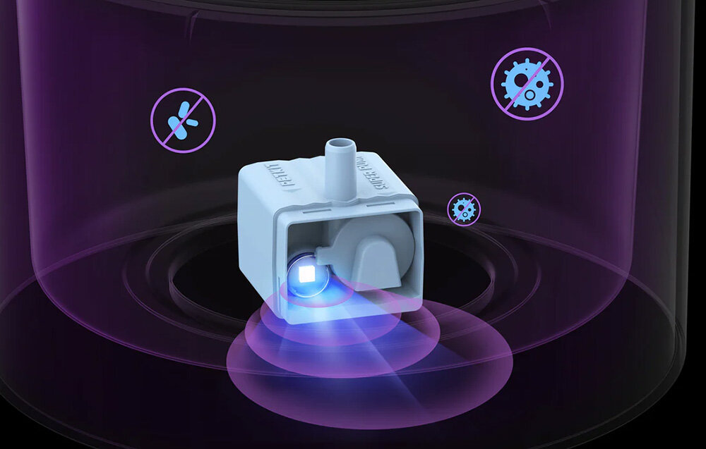 Pompka do fontanny PETKIT Eversweet FFT1 UVC 3 tryby pracy Normal Smart Nie przeszkadzać wyłączający UVC potrzeby