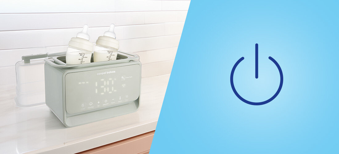 Podgrzewacz do butelek CANPOL BABIES ze sterylizatorem 12/218 7w1 Zielony Bezpieczne użytkowanie automatycznie się wyłącza