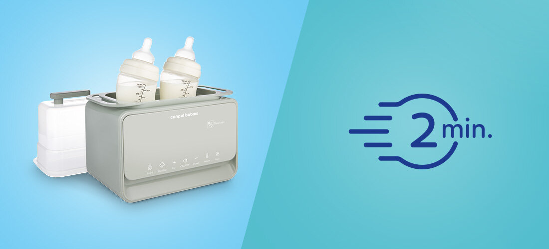 Podgrzewacz do butelek CANPOL BABIES ze sterylizatorem 12/218 7w1 Zielony Mleko gotowe w kilka minut ciepły posiłek do temperatury w przedziale 20-40°C