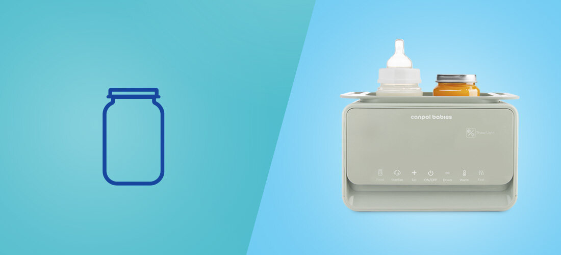 Podgrzewacz do butelek CANPOL BABIES ze sterylizatorem 12/218 7w1 Zielony Przydatny na różnych etapach kompatybilne ze wszystkimi słoiczkami dla dzieci do podgrzewania mleka, ale także posiłków w słoiczkach