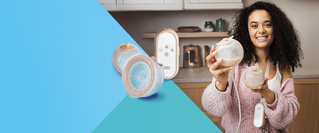 Laktator CANPOL BABIES MilkShell 20/106 Podwójny wygląd design prezentacja wizualizacja Komfortowy i skuteczny 