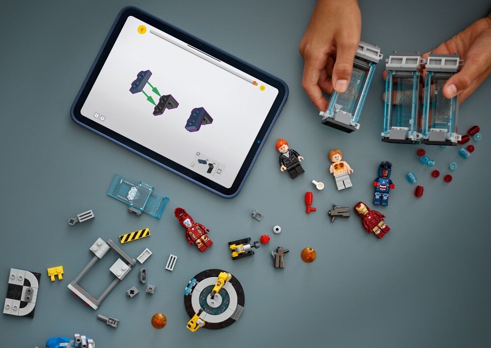 LEGO 76315 Marvel Laboratorium Iron Mana: Zbrojownia zestaw w budowie koncentracja rozwój zdolności manualne koordynacja