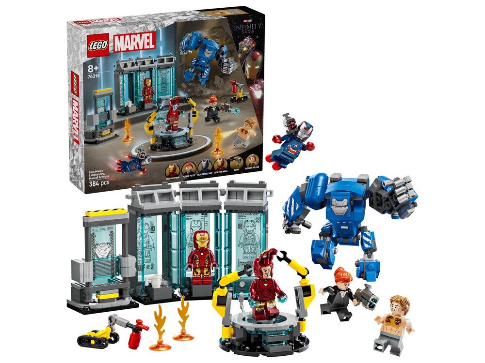 LEGO 76315 Marvel Laboratorium Iron Mana: Zbrojownia Zestaw