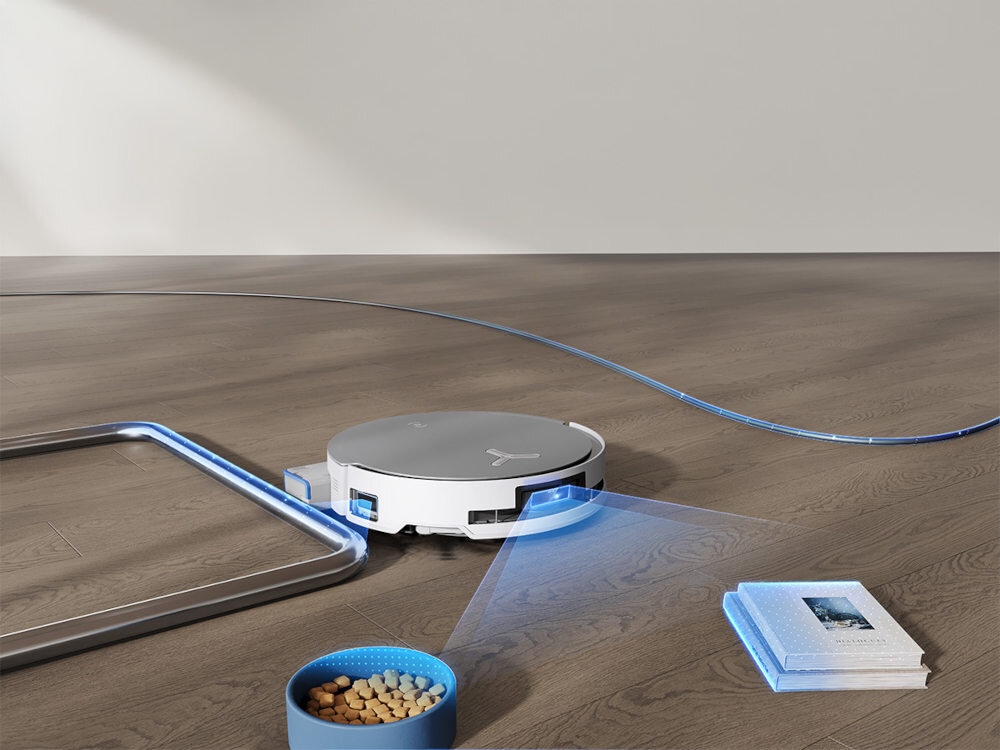 Robot sprzątający ECOVACS Deebot X8 Omni Biały Wykrywanie przeszkód technologia AIVI 3.0 rozpoznaje przeszkody i omija je efektywna trasa sprzątania