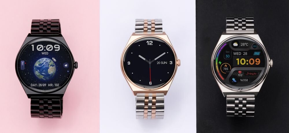 Smartwatch MAXCOM Ecowatch 5 estetyka stop cynk koperta metalowa smukla