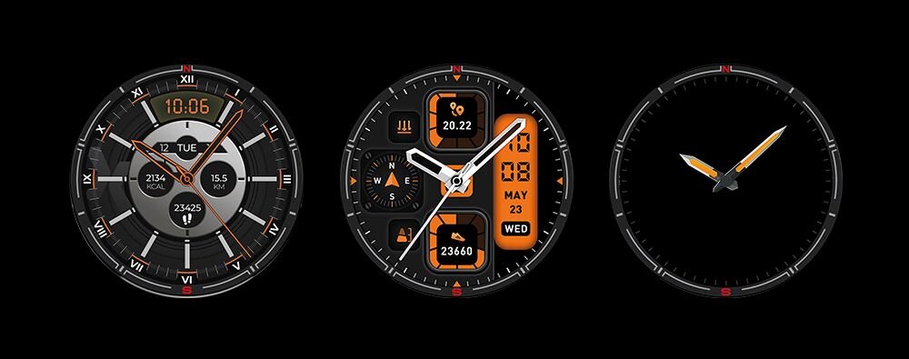 Smartwatch MAXCOM FW111 Titan Chronos GPS - widoczne tarcze zegarka, wyswietlacz, styl, dopasowanie