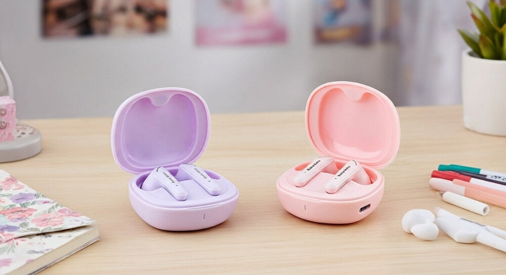 Słuchawki dokanałowe HELLO KITTY O Glossy Finish, słuchawki na biurku w różnych wersjach kolorystycznych