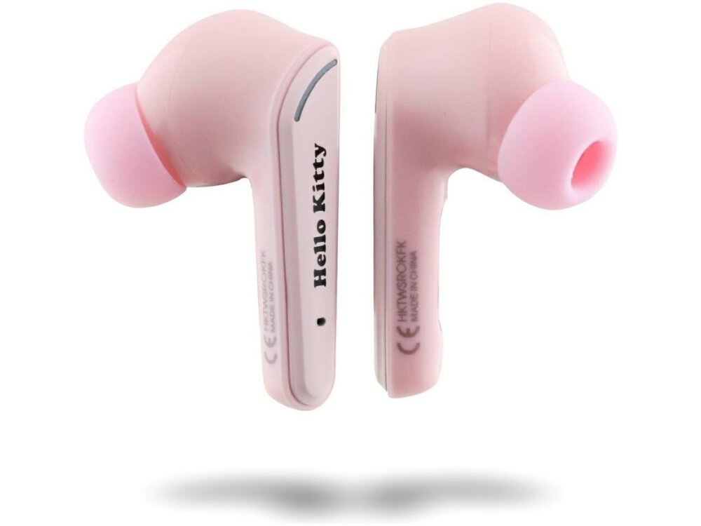 Słuchawki dokanałowe HELLO KITTY O Glossy Finish, słuchawki na białym tle czas działania do 4 godzin kompaktowe wymiary usb-c zabierz je wszędzie